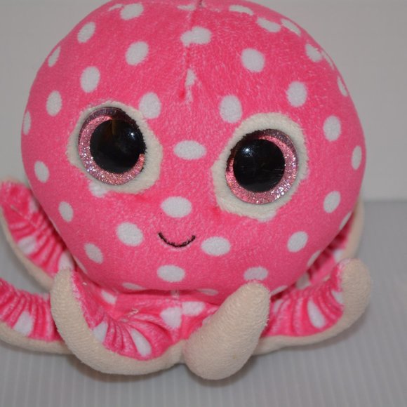 TY Beanie Boos Plush Ollie Octopus Pink White Polka Dot Toy 5" Stuffed Animal - Picture 4 of 8